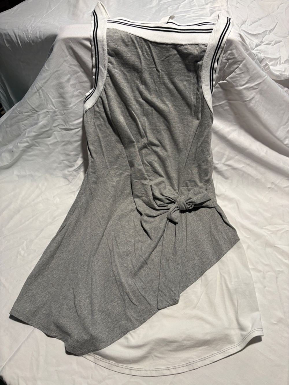 Women's Grey Asymmetrical Tie-Front Dress